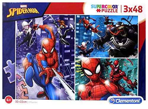 Clementoni 3 Puzzles 48 Piezas Spider-Man, Multicolor (25238.1)