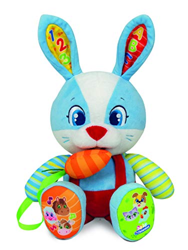 Clementoni-55320 - Valentín, el Conejo Parlanchín - peluche interactivo para bebés a partir de 10 meses