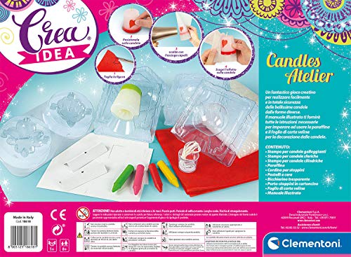 Clementoni-CREA Idea – Atelier Des bougies – Juego Creativo (versión en Italiano) – Fabricado en Italia, 8 años + (18618)