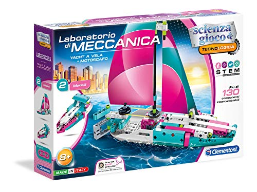 Clementoni- Laboratorio di Meccanica-Yacht a Vela + Motoscafo Juego, Multicolor (19088)