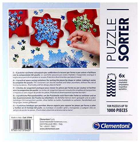 Clementoni- Pack 6 bandejas organizador Puzzle, Multicolor (37040) , color/modelo surtido