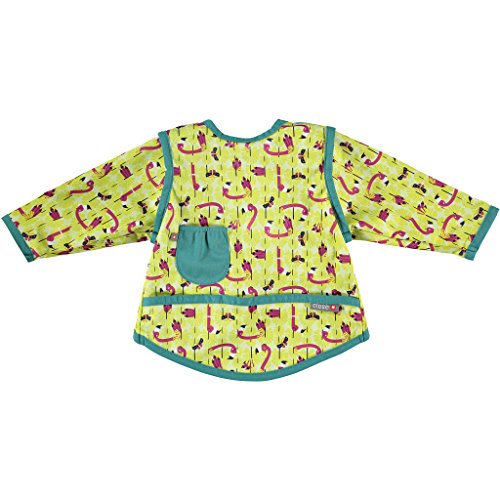 Close Baberos Bebé Impermeables con Cierre Desplegable Babero Manga Larga con Bolsillo Frontal de 6 a 18 Meses Lavable a Máquina a 40 Grados, Color Flamingo, Talla 3 (XL)