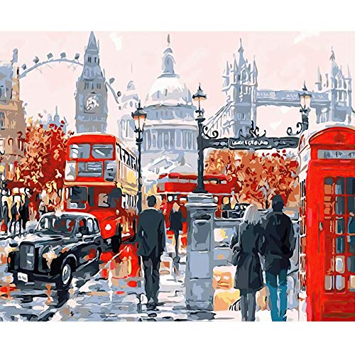 CofunKool Jigsaw Puzzles Londres Calle 1000 Piezas Puzzle para Adultos, 70 x 50 cm