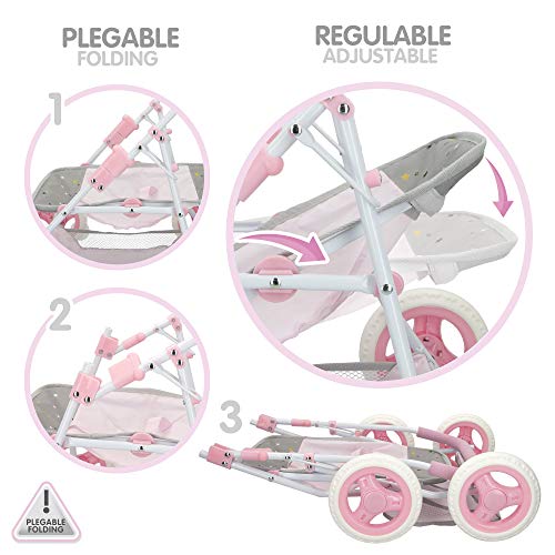 ColorBaby - Carrito de muñecas, cuco y sillita de paseo 3 en 1 lovely friends cb toys (49274)
