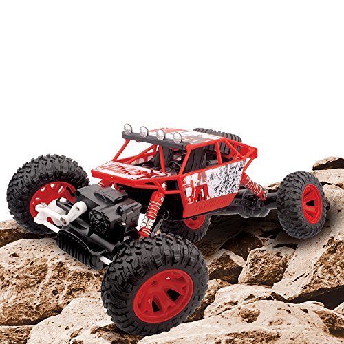 ColorBaby - Coche 4x4 teledirigido 1:18 Rock Rover, Rojo(85285)
