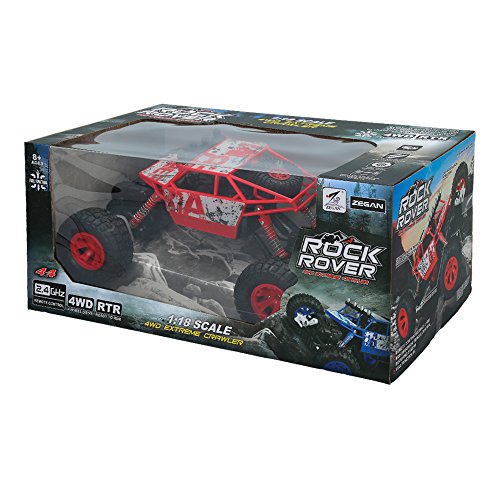 ColorBaby - Coche 4x4 teledirigido 1:18 Rock Rover, Rojo(85285)