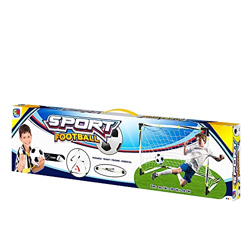 ColorBaby - Portería fútbol, Portería plegable, con balón, hinchador, Portería fútbol niños jardín, 90x59x59 cm, 4 piquetas, Juegos de exterior, +6 años, CB Toys (43482)