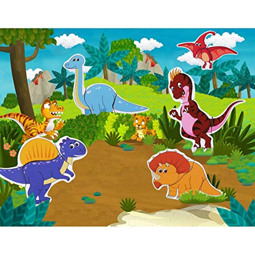 COOLJOY 118 Piezas Puzzles de Madera Magnético, Pizarra Magnética Rompecabezas para Niños 3 4 5 Año ect, Pizarra Magnética Rompecabezas, Tablero de Dibujo de Doble Cara Juguete Educativo（Dinosaurios）