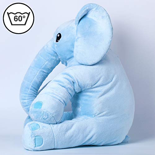 corimori® - Elefant Nio, Peluche XXL Grande de 60 cm para niños pequeños, Mullido y Suave, Calidad de Color Azul.