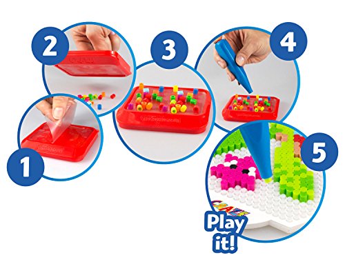 CRAZE- Cuentas de fusibles Fuse Beads Splash BEADYS Pin único con Almohadilla de Recogida Pinzas de Agarre 11157, Multicolor , color/modelo surtido