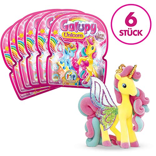 Craze GALUPY Unicorn Encantador Unicornio Juego de 6 Figuras de Ponis para coleccionar, 27752, Diferentes variaciones de Color
