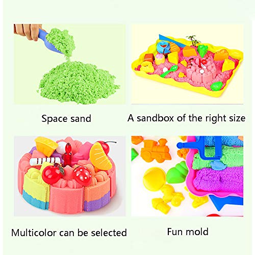 Creative Kids Play Sand Activity Kit Magic Ultra-Light Clay Toy DIY Sensory Sand Set Boys & Girls Gift 3+,Azul,B