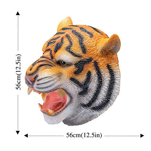 CreepyParty Máscara de Tigre Máscaras de Cabeza de Animal de Látex Realistas para Halloween Desfile de Carnaval Fiesta de Disfraces