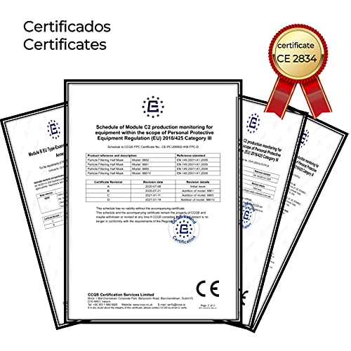 Cussi - 10x/20x Mascarilla Protectora FFP2 NR Adulto 5 capas Colores Variados (forma de Pez) + Mask Case color aleatorio (10)