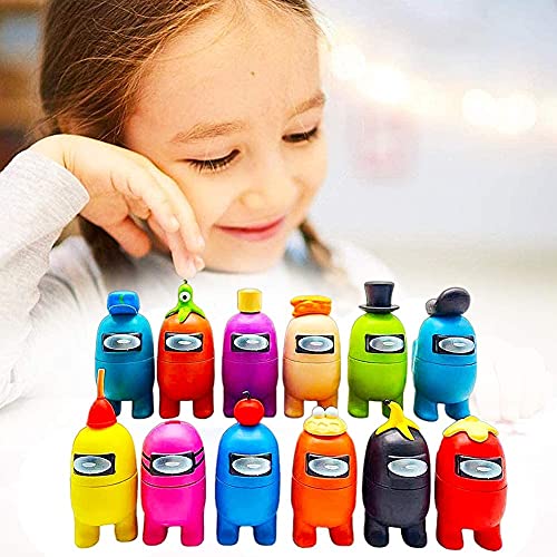 CYSJ Among Us Figuras en Miniatura 12PCS Among Us Figure Toy Entre Nosotros Juguetes Navidad DIY Figuras de Jardín Decoraciones Adornos de Mesa Escritorio Figuras de Juguete Lindas Colección