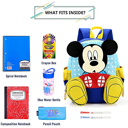 CYSJ Mochilas Escolares, Mochila 3D Minnie Mickey Mouse, Mochila Escolar para Niños, Mochila de Gran Capacidad,Mochila de Viaje para Deportes al Aire Libre, Regalo de Cumpleaños para Niños