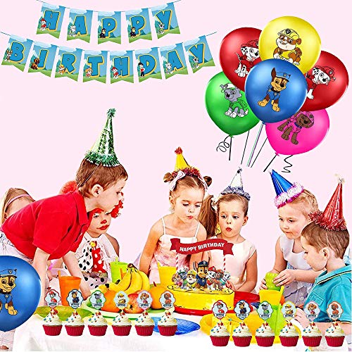 Decoración Cumpleaños Patrulla Canina Globos Patrulla Canina Pancarta Cumpleaños Patrulla Canina Balloons Patrulla Canina Adornos de Pastel Patrulla Canina