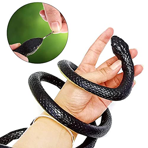 Decoración de Halloween, 3 piezas Serpiente de goma, Serpiente realista de juguete para Asustar a los Pájaros, Bromas, Decoración de Halloween