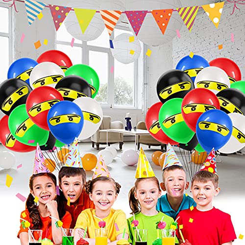 Decoraciones de Fiesta de Globos Ninja, 50 piezas Globos de látex Impresos Cumpleaños de Ninja Globos para fiestas de Niños, para jardín de infantes familia fiesta cumpleaños
