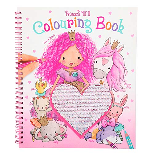 Depesche 10839 - Libro para Colorear con Lentejuelas, Princess Mimi, Aprox. 20,5 x 24 x 1,5 cm, Multicolor