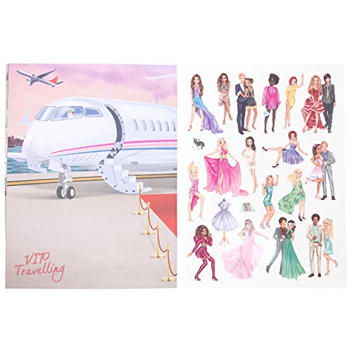 Depesche Depesche-DP-0011469 11469 TOPModel Stickerworld Glamour-Álbum de Pegatinas con 20 páginas y numerosos Adhesivos para Decorar, Color carbón, única