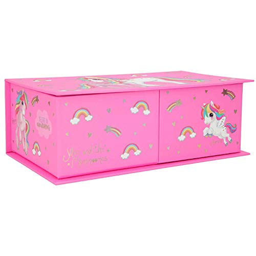 Depesche-DP-0011128 Joyero con Espejo, Ylvi y los Minimoomis, Unicornio, Aprox. 20,3 x 11,7 x 7,3 cm Color (11128)