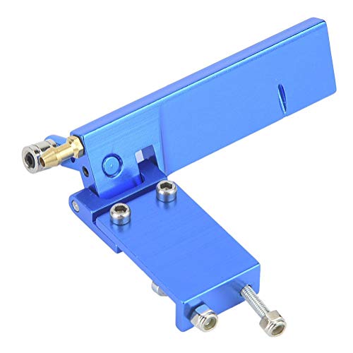 Dilwe Timón de Barco RC, Timón de Aluminio con Recogida de Agua para Control Remoto Electrico / Metanol Modelo de Barco(Azul, 95mm)