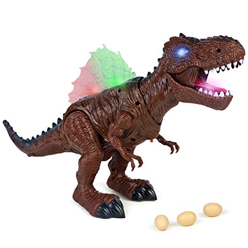 Dinosaurios Juguetes con Sonido Figura Dinosaurio Rex Pon Huevos de Dinosaurio Caminando Rugiendo Brillando Tiranosaurio Rex Dinosaurio Juguete Dino Juego Navidad Regalos para Niños 3 4 5 Años