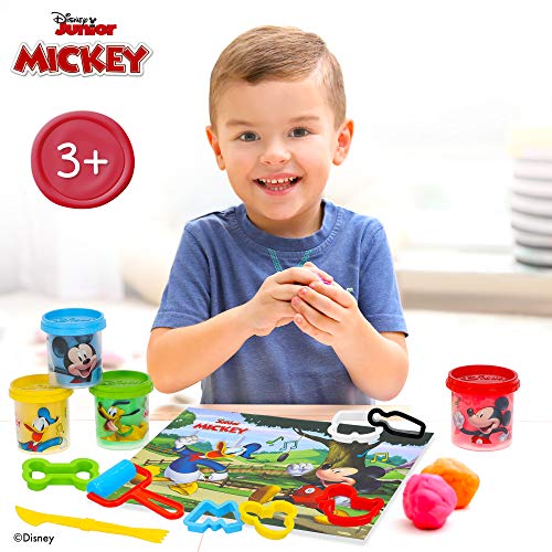 Disney - Botes plastilina niños 3 años Plastilina infantil No tóxica Juegos Plastilina niños Moldes y accesorios Juguetes educativos Maletín plastilina Disney Maleta Mickey Mouse