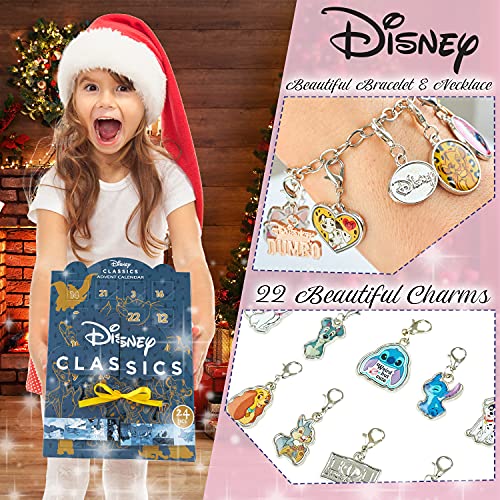Disney Calendario Adviento 2021, Calendarios de Adviento de Juguete con 24 Joyas Niña de los Animales Disney, Regalos de Navidad Para Niñas