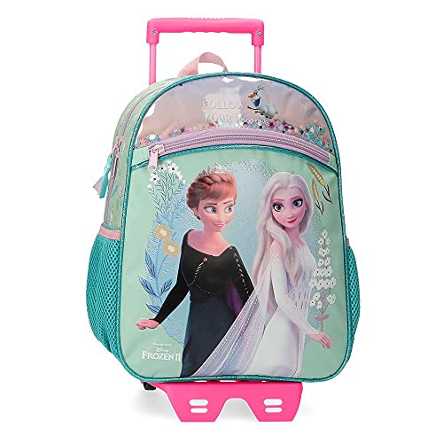 Disney Frozen Follow Your Dreams Mochila con Carro Azul 27x33x11 cms Poliéster 9,8L