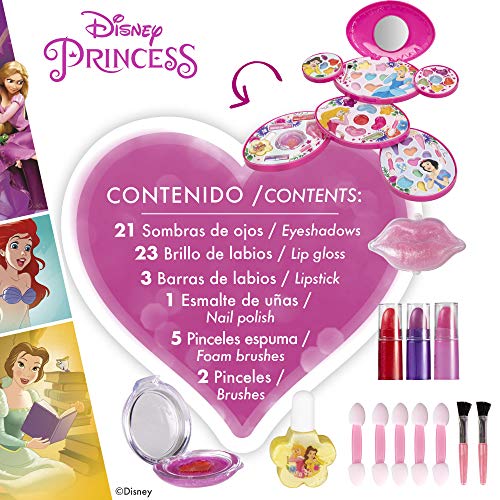 Disney - Set maquillaje Princesas Disney para niñas y niños 5 años, Pintauñas, Manicura juguete, Regalos para niñas (77214)