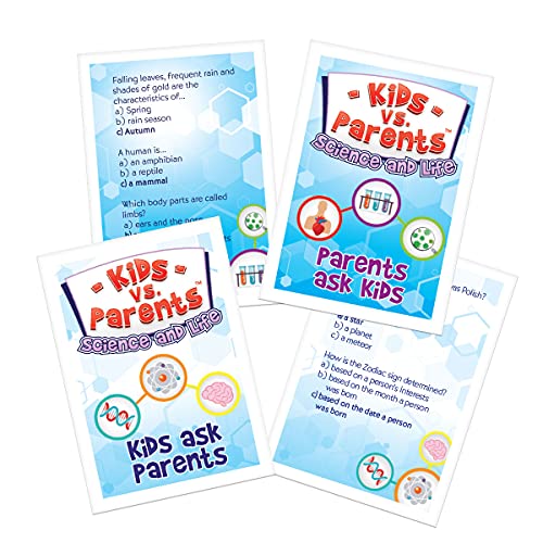 Diversión perfecta para niños, juego familiar, niños vs. padres. ciencia y vida, juego de cartas familiares, juego inteligente