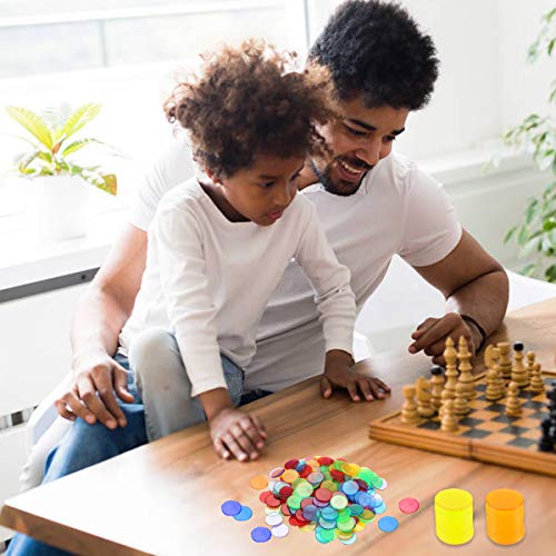 Dokpav 100 Piezas de Contador de Color Transparent, Fichas de Bingo de Plástico, Bingo Chips, Marcador de Plástico para Tarjetas de Juego de Bingo