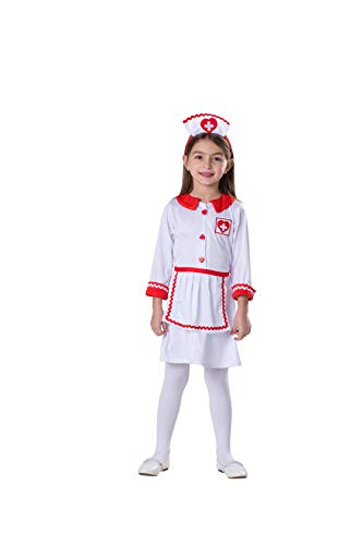 Dress Up America Disfraz de Enfermera de la Cruz Roja para niños Lindos, Talla 4-6 años (Cintura: 71-76, Altura: 99-114 cm) (549-S)