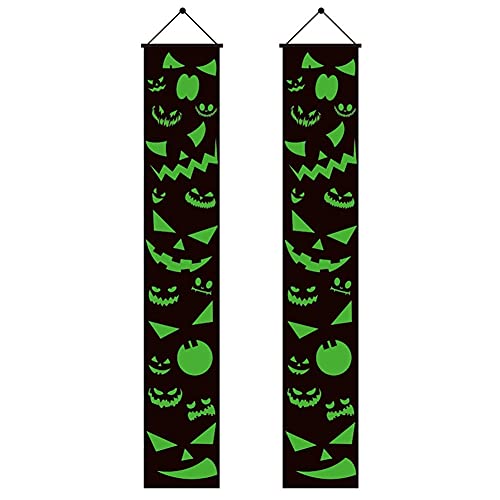 DXQDXQ Banners de Halloween Luminoso Decoración 180 * 31cm Letrero de Porche Signo Colgante Interior Exterior Trick or Treat para Suministros de Fiesta Hogar Puerta Jardín