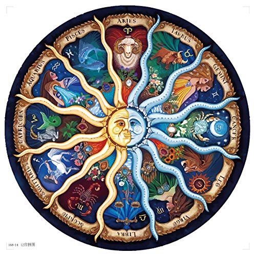 EACHHAHA 1000 Piezas Puzzle,Doce Constelaciones Redondas Puzzles para Adultos, Rompecabezas de Piso Juego de Rompecabezas y Juego Familiar