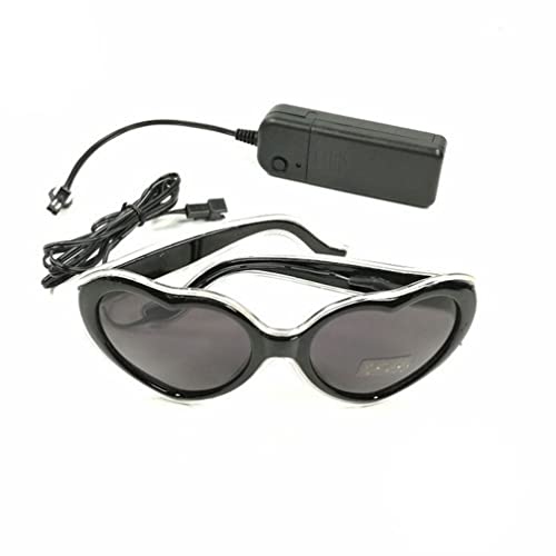 EASTVAPS Gafas luminosas con forma de corazón con LED Neon Party EL Wire Glasses iluminan las gafas para los bares, clubes y fiestas