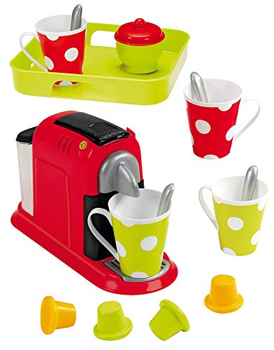 Ecoiffier- Set de Cafetera de Juguete con Cápsulas y Juego de Café, 16 Total Accesorios (Simba Toys Espana S.L. 2614)