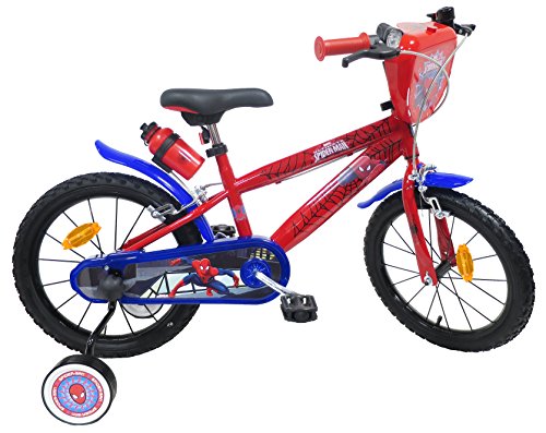 EDEN-BIKES Bicicleta de 16 Pulgadas, Garcon Licence Spiderman-2 FREINS, Bicicleta Infantil, Multicolor, 16"