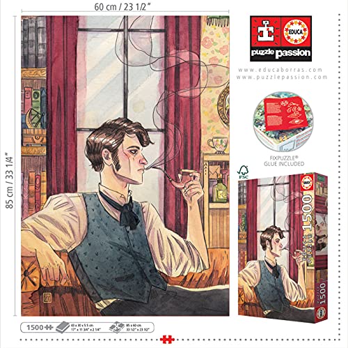 Educa 19044 Sherlock Holmes Esther Gili. Puzzle de 1500 Piezas, a Partir de 14 años, Multicolor