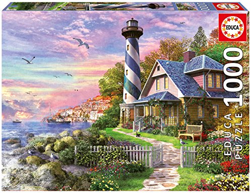 Educa Borras - Genuine Puzzles, Puzzle 1.000 piezas, Faro en Rock Bay (17740)