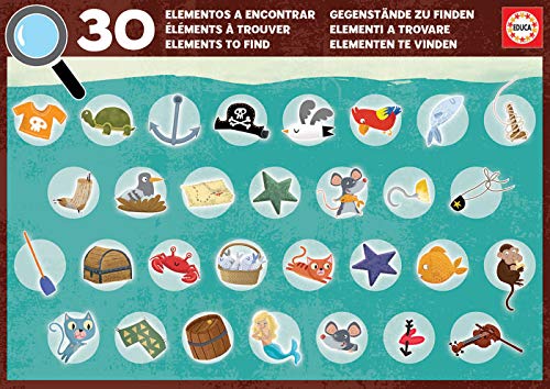 Educa Detectives Piratas. Puzzle Infantil de 50 Piezas. Móntalo y Busca los Objetos escondidos. +4 años. Ref. 18896, Multicolor