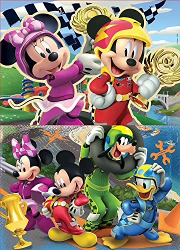 Educa Mickey And The Roadster Racers 2 Puzzles infantiles de madera ecológica de 16 piezas, a partir de 3 años (17622)