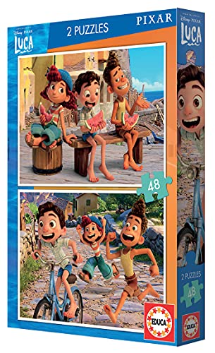Educa Pixar Luca Disney. Set de Dos Puzzles Infantiles de 48 Piezas. A Partir de 4 años. 19180, Multicolor