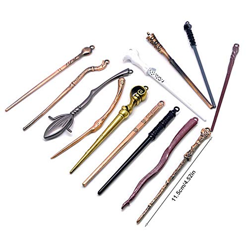 EisEyen 13 unids/Set Harry Potter Hermione Dumbledore Voldemort Varita mágica con Caja de Halloween Harri Potter Chico Hogwarts Varita mágica de Regalo