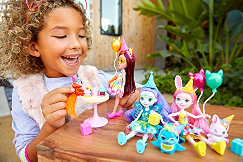 Enchantimals Cumpleaños Encantados, Pack de 3 Muñecas con Accesorios (Mattel GJX22)