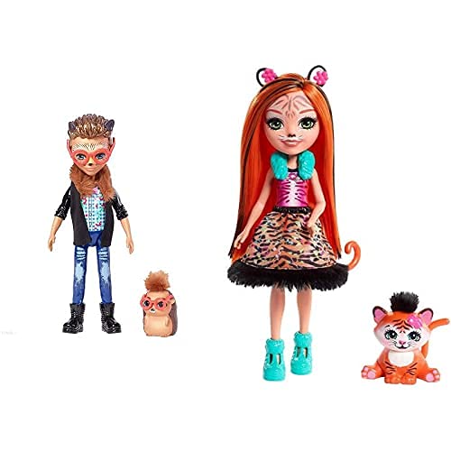 Enchantimals Hixby Hedgehog, Muñeca, Multicolor (Mattel Fjj22) + Muñeca Tanzie Tiger (Mattel Frh39)