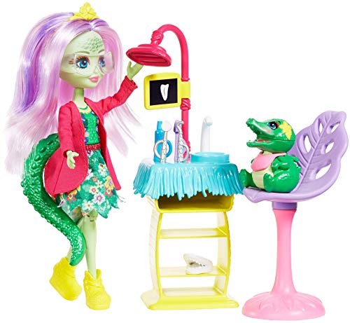 Enchantimals Vamos al dentista, muñeca Andie Alligator con mascota y accesorios (Mattel GFN55)