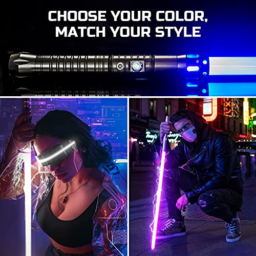Espada Láser Luminosa – Sable Láser Luminoso - Listo Para El Combate - 11 Colores Y Sonidos Realistas – Lightsaber De Aluminio - Hoja De Alta Resistencia Desarmable - Cyberblade Alphagrip Black